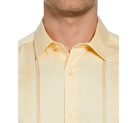 Cubavera Men's Ombre Embroidery Panel Short Sleeve Button-Down Shirt