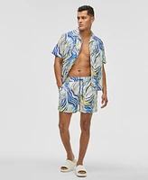 Mode of One Men's Retro Wave Regular-Fit Printed Swim Trunks, Exclusively at Macy's