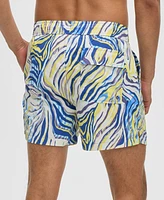 Mode of One Men's Retro Wave Regular-Fit Printed Swim Trunks, Exclusively at Macy's