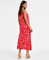 Liverpool Los Angeles Women's Floral-Print Spaghetti-Strap Maxi Dress