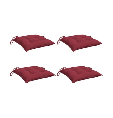 vidaXL Chair Cushions 4 pcs Wine Red 19.7"x19.7"x2.8" Oxford Fabric