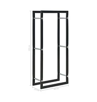 Firewood Rack Black 17.3"x7.9"x39.4" Steel