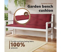 Garden Bench Cushion Wine Red 59.1"x(19.7"+19.7")x2.8" Oxford Fabric