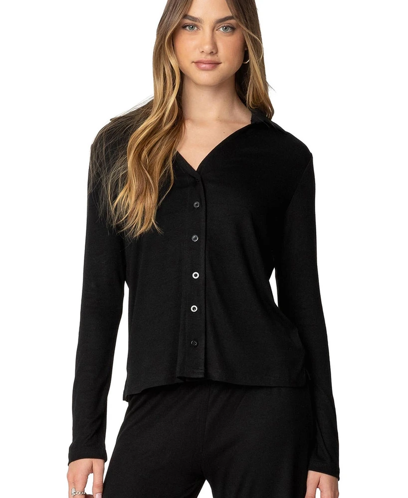 Edikted Womens Justina Button Up Top