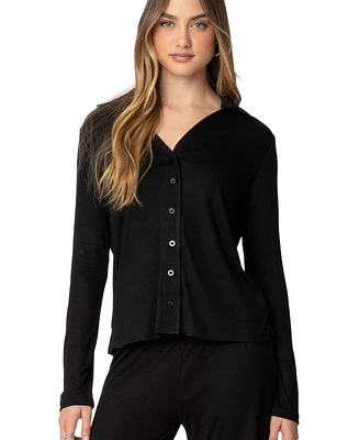 Edikted Womens Justina Button Up Top