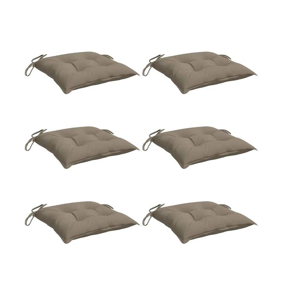 vidaXL Chair Cushions 6 pcs Taupe 19.7"x19.7"x2.8" Oxford Fabric