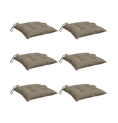 vidaXL Chair Cushions 6 pcs Taupe 19.7"x19.7"x2.8" Oxford Fabric