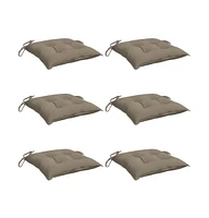 vidaXL Chair Cushions 6 pcs Taupe 19.7"x19.7"x2.8" Oxford Fabric