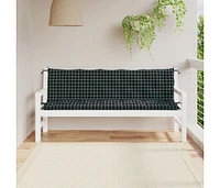 Garden Bench Cushions 2 pcs Black Check Pattern Oxford Fabric