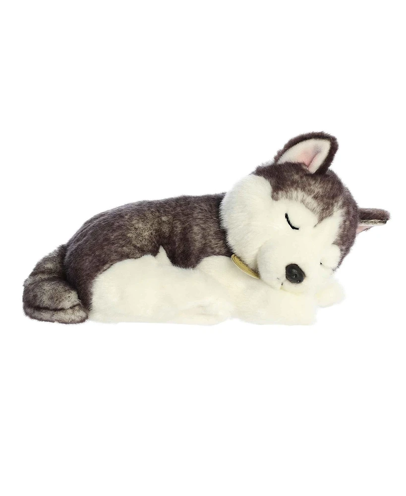 Aurora Medium Sleepy Husky Pup Miyoni Tots Adorable Plush Toy Gray 10"