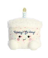 Aurora Medium Party Sized Happy B'Day Cake Palm Pals Adorable Plush Toy White 11"