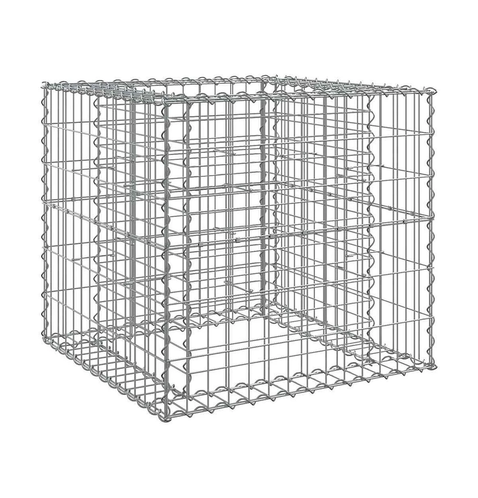Gabion Basket Silver 27.6"x27.6"x25.6" Galvanized Iron