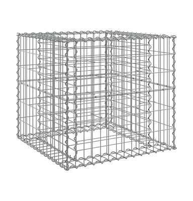 Gabion Basket Silver 27.6"x27.6"x25.6" Galvanized Iron