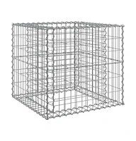 Gabion Basket Silver 27.6"x27.6"x25.6" Galvanized Iron