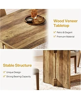 Tribesigns 63-inch Dining Table for 4-6, Farmhouse Rectangle Dining Room Table with Stable Structure, Long Wooden Kitchen Table for Dining Room, Kitch