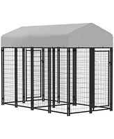 PawHut Outdoor Dog Kennel with Two-Room Design, 7.8' x 4.1' x 6'