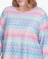 Alfred Dunner Plus Classic Geometric Crew Neck Top