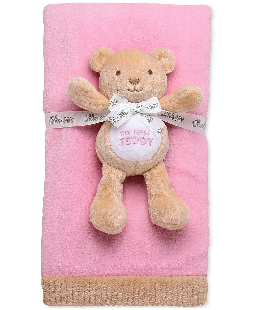 Little Me Baby Girls 2-Pc. Giftable My First Blanket & Teddy Bear Set