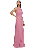 Js Collections Women's Jordyn Twisted-Bodice Illusion-Neck Gown
