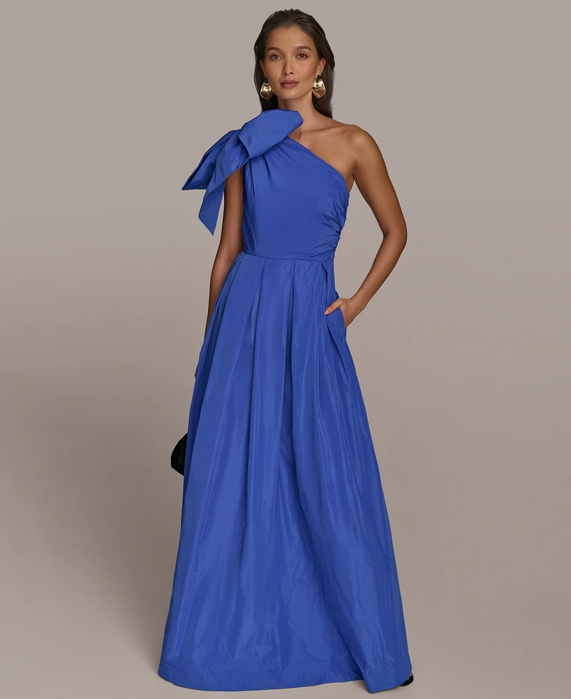 Donna Karan New York Women's Bow-Trim One-Shoulder Ball Gown
