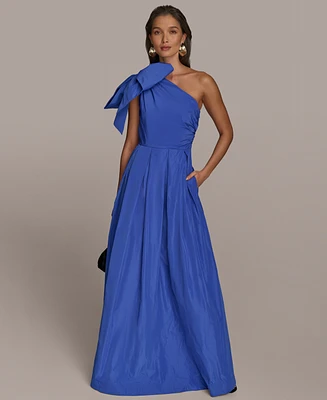 Donna Karan New York Women's Bow-Trim One-Shoulder Ball Gown