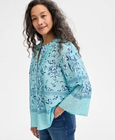 Style & Co Women's Cotton Printed 3/4-Sleeve Blouse, Exclusively at Macy's