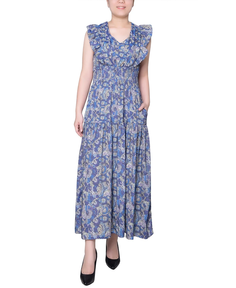 Ny Collection Women's Flutter Sleeve Midi Dress