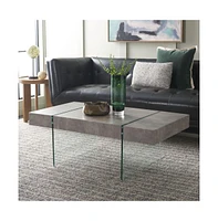 Jacob Rectangular Glass Leg Modern Coffee Table