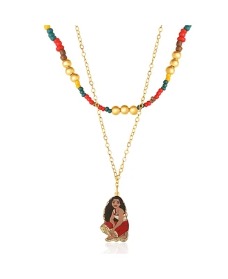 Disney Moana Layered Necklace – Vibrant Beads & Enamel Pendant