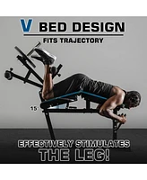 Er Kang Leg Extension and Curl Machine, Adjustable Leg Rotary Extension Machine for Lower Body Workouts, Leg Machine with Plate Loaded for Home Gym