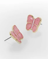 Betsey Johnson Pink Sweetheart Butterfly Stud Earrings