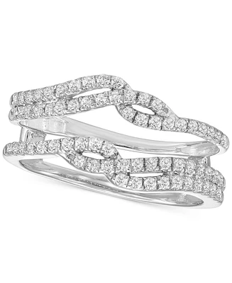 Diamond Crossover Ring Guard Enhancer (1/2 ct. t.w.) in 14k White Gold