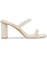 Dolce Vita Women's Nolah Pearl Beaded Double-Band Block-Heel Dress Sandals