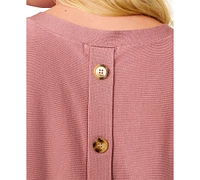 Melissa Paige Plus Button-Back Dolman-Sleeve Sweater, Exclusively at Macy's