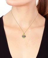 Effy Multi-Gemstone (2-1/5 ct. t.w.) & Diamond (1/6 ct. t.w.) Flower Pendant Necklace in 14k Gold, 16" + 2" extender