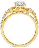 Diamond Twist Shank Bridal Set (5/8 ct. t.w.) in 14k Two-Tone Gold