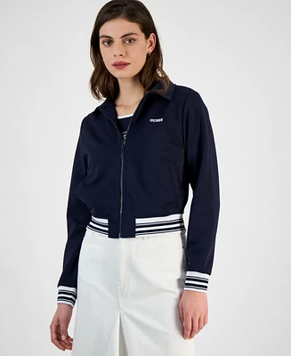 Guess Women's Amaryllis Front-Zip Stripe-Trim Cardigan