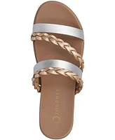 Journee Collection Women's Colette Braided Strappy Open Toe Flat Sandals