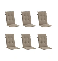 vidaXL Garden Highback Chair Cushions 6 pcs Taupe 47.2"x19.7"x1.2" Fabric