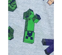 Minecraft Big Boys Short-Sleeve Top, Shorts & Pants Pajamas, 3 Piece Set