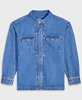 Mode of One Men's Terrace Relaxed-Fit Denim Shirt, Exclusively at Macy's