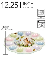 Certified International Easter Meadow Round Deviled Egg Plate