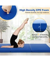6 x 2 Ft Tri-Fold Gym Mat with Handles and Removable Zippered Cover