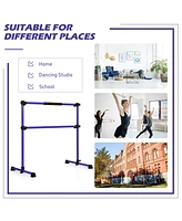 4 Ft Portable Freestanding Stable Construction Pilates Ballet Barre with Double Dance Bar