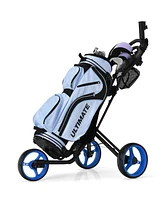 Folding 3 Wheels Golf Push Cart with Brake Scoreboard Adjustable Handle