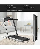 2.25 Hp 2-in-1 Folding Walking Pad Treadmill with Dual Display and App Control