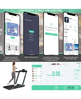 2.25 Hp 2-in-1 Folding Walking Pad Treadmill with Dual Display and App Control