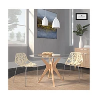 Modern Asbury Dining Chair w/ Chromed Legs