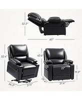 Homcom Lift Recliner Chair, Power Sofa with Massage and Heat,