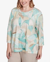 Alfred Dunner Plus Kensington Gardens Stained Glass Crew Neck Top